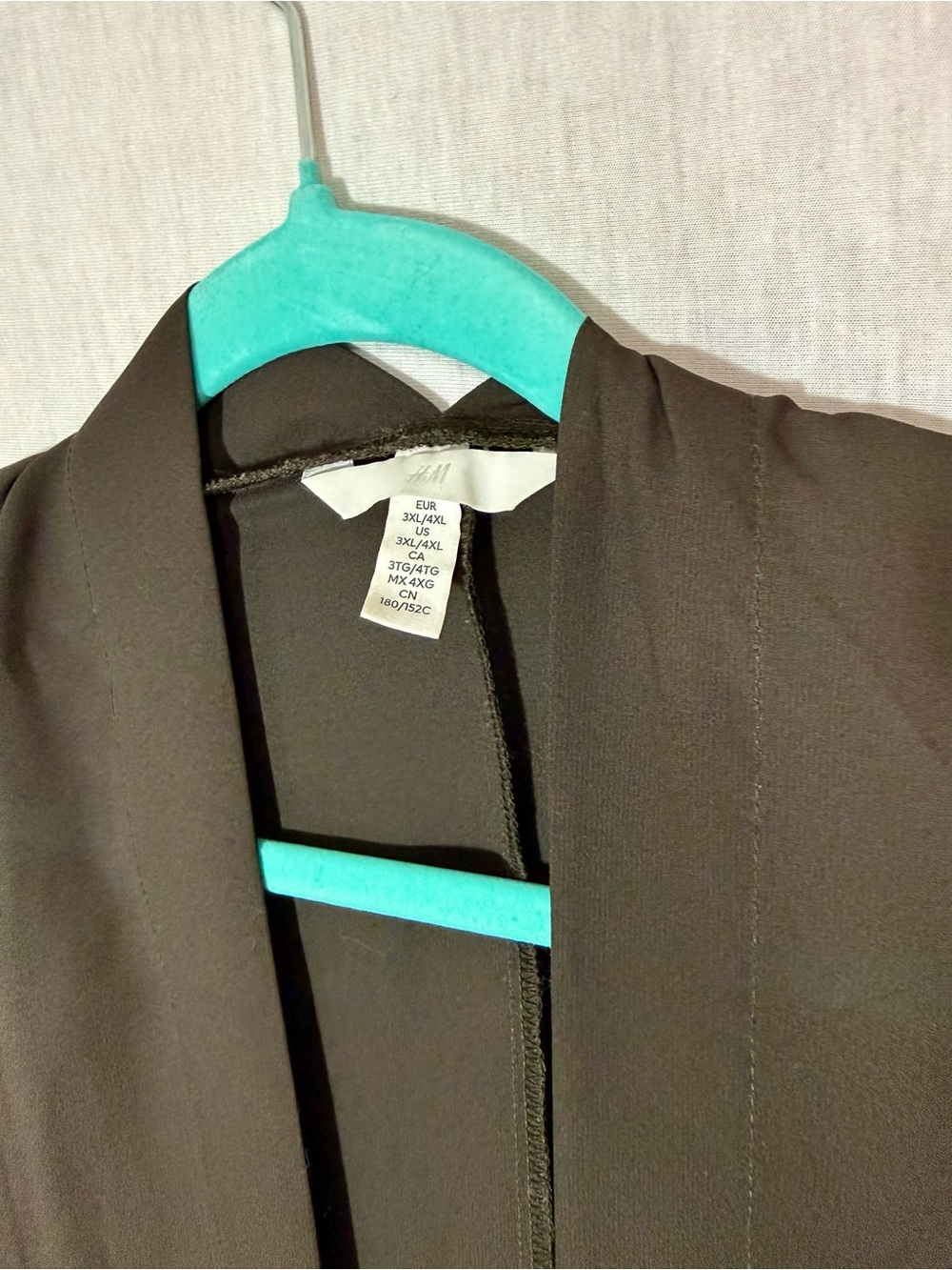 H&M 3X Long Ombre Duster Cardigan in Olive, Lime & Cream - Picture 2 of 4